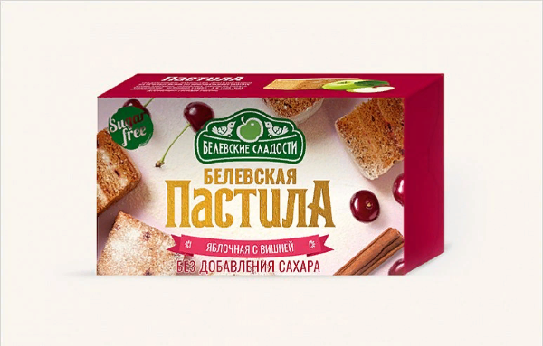 №2 Пастила  200г диетическая С ВИШНЕЙ, НОВЫЙ ФОРМАТ (4 шт по 50гр)    в Кропоткине