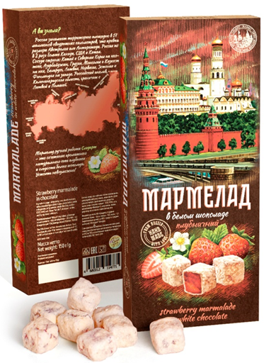 №2 Сладарт Мармелад Клубничный в белом шоколаде, 150г   в Кропоткине